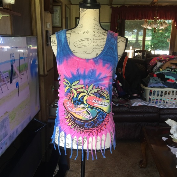 Women’s tie-dye Bahamas cut tank top - Picture 8 of 16